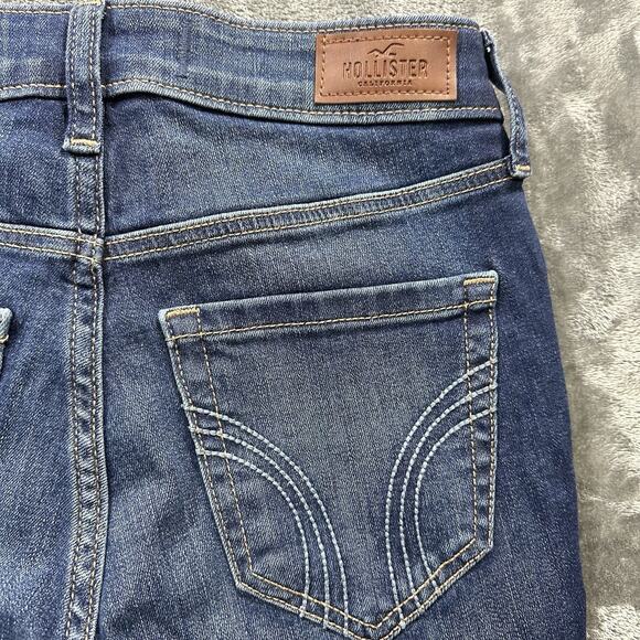Hollister Jeans Women’s 2L/26w Blue Hi-Rise Super Skinny Distressed Soft Stretch - Picture 7 of 13